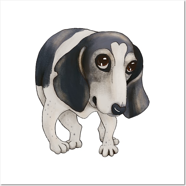 Cute dog with big eyes. Hound puppy. Wall Art by kacia